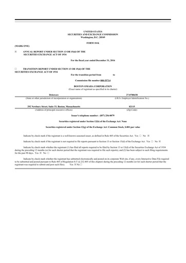 Thumbnail Boston Omaha 10-K Annual Report 2016