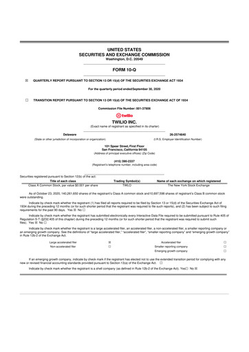 Vorschaubild Twilio 10-Q Quartalsbericht 2020 