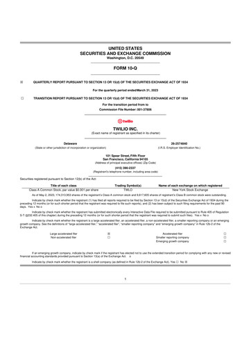 Vorschaubild Twilio 10-Q Quartalsbericht 2023 