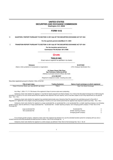 Vorschaubild Twilio 10-Q Quartalsbericht 2024 