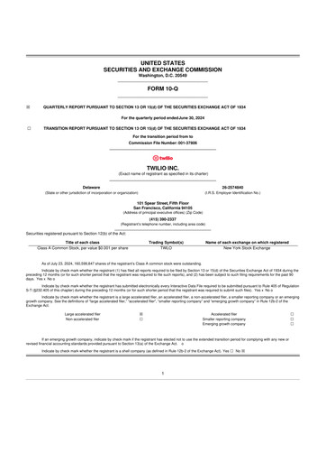 Vorschaubild Twilio 10-Q Quartalsbericht 2024 