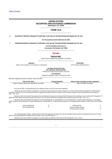 Vorschaubild Twilio 10-Q Quartalsbericht 2025 