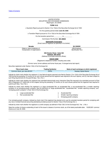 Miniature OptimizeRx 10-Q Rapport trimestriel 2026 