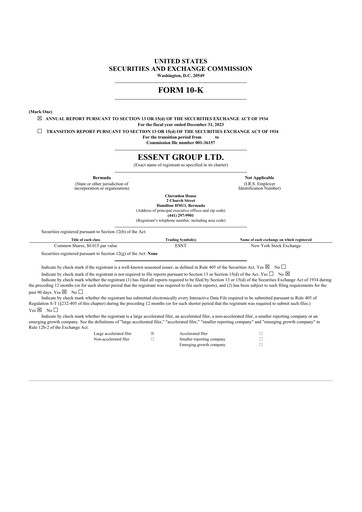 Thumbnail Essent Group 10-K Annual Report 2023