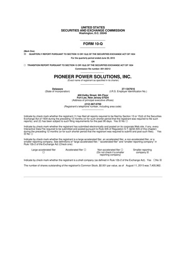 Thumbnail Pioneer Power Solutions 10-Q Quarterly Report FY2015 