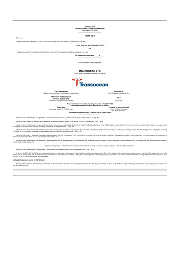 Thumbnail Transocean 10-K Annual Report 