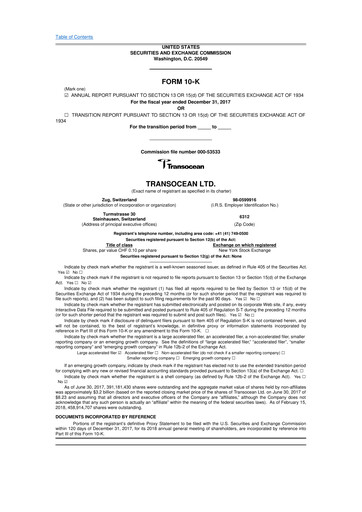 Thumbnail Transocean 10-K Annual Report 