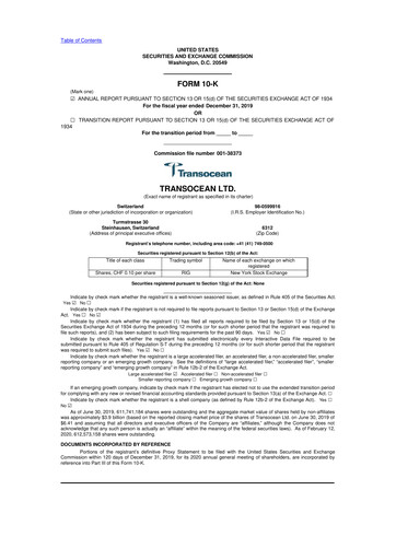 Thumbnail Transocean 10-K Annual Report 
