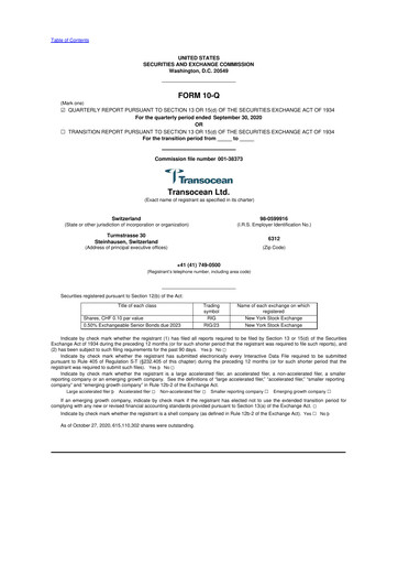 Thumbnail Transocean 10-Q Quarterly Report FY2020 