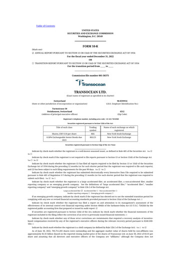 Thumbnail Transocean 10-K Annual Report 2022