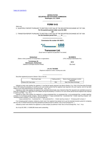 Thumbnail Transocean 10-Q Quarterly Report FY2026 