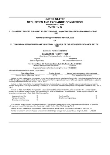 Thumbnail Seven Hills Realty Trust 10-Q Quarterly Report FY2023 