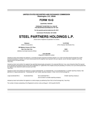 Thumbnail Steel Partners 10-Q Quarterly Report FY2016 
