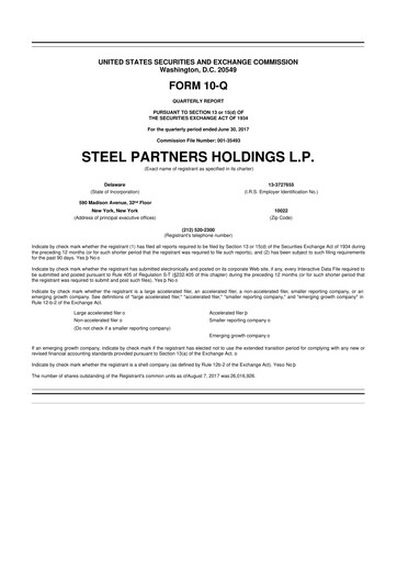 Thumbnail Steel Partners 10-Q Quarterly Report FY2017 
