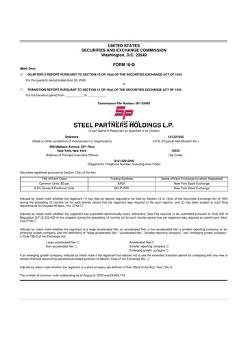 Thumbnail Steel Partners 10-Q Quarterly Report FY2020 