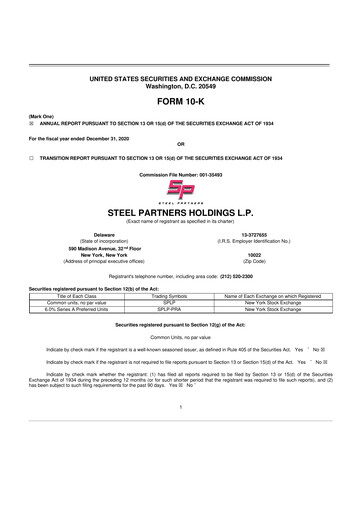 Thumbnail Steel Partners 10-K Annual Report 2020
