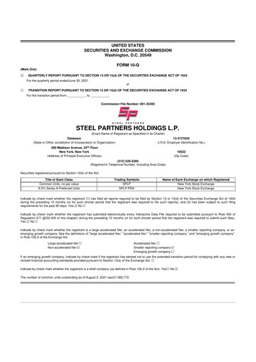 Thumbnail Steel Partners 10-Q Quarterly Report FY2021 