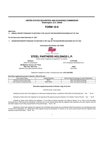 Thumbnail Steel Partners 10-K Annual Report 2021