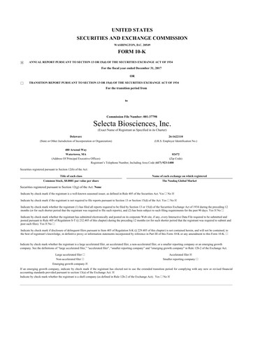 Miniature Cartesian Therapeutics 10-K Rapport annuel 2017