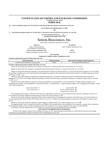 Miniature Cartesian Therapeutics 10-K Rapport annuel 2020