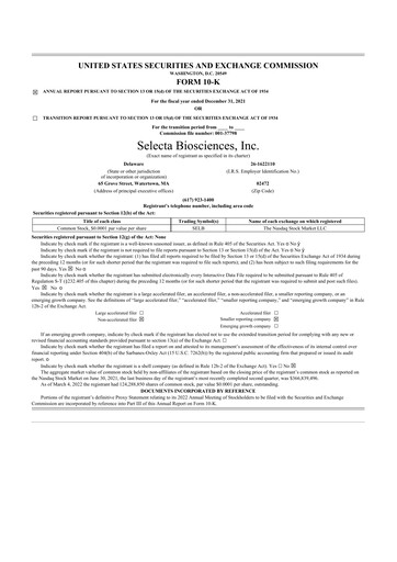 Miniature Cartesian Therapeutics 10-K Rapport annuel 2021