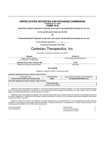 Vorschaubild Cartesian Therapeutics 10-Q Quartalsbericht 2026 