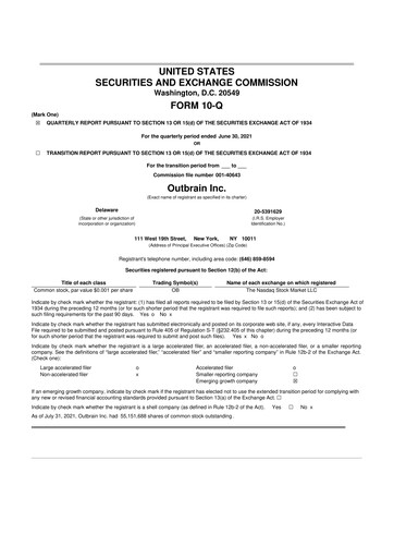 Thumbnail Outbrain 10-Q Quarterly Report FY2021 