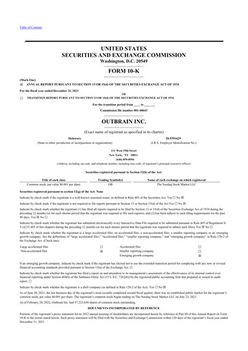 Thumbnail Outbrain 10-K Annual Report 2021