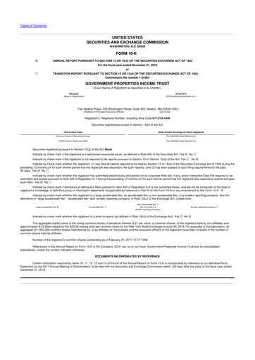 Thumbnail Office Properties Income Trust 10-K Annual Report 2016