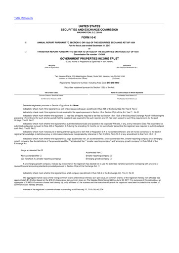 Thumbnail Office Properties Income Trust 10-K Annual Report 2017