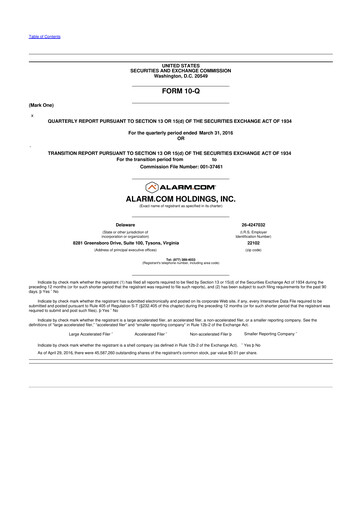 Thumbnail Alarm.com
 10-Q Quarterly Report FY2016 