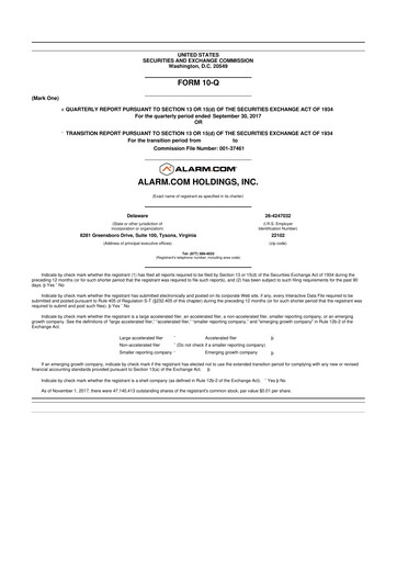 Thumbnail Alarm.com
 10-Q Quarterly Report FY2017 