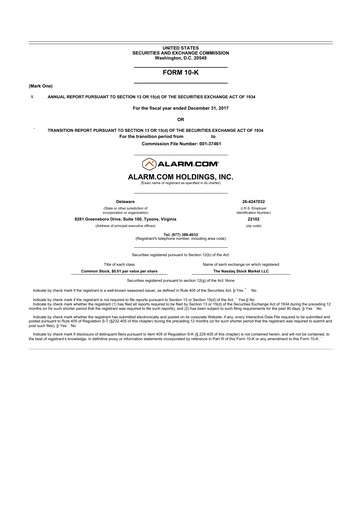 Vorschaubild Alarm.com
 10-K Jahresbericht 2017