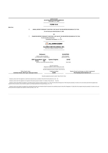 Vorschaubild Alarm.com
 10-K Jahresbericht 2022