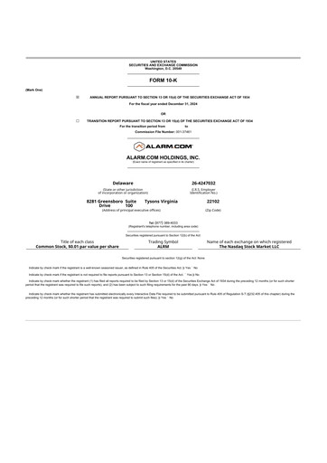 Vorschaubild Alarm.com
 10-K Jahresbericht 2024