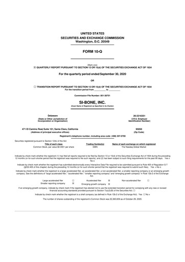 Thumbnail SI-BONE 10-Q Quarterly Report FY 