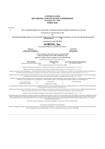 Miniature SI-BONE 10-K Rapport annuel 2021