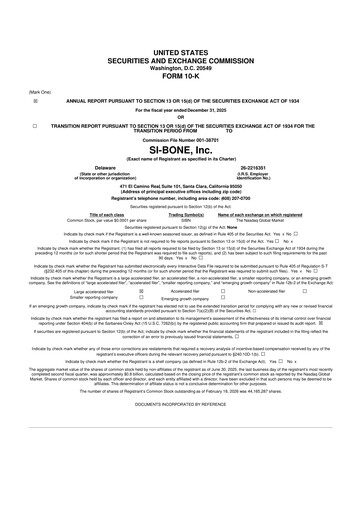 Thumbnail SI-BONE 10-K Annual Report 