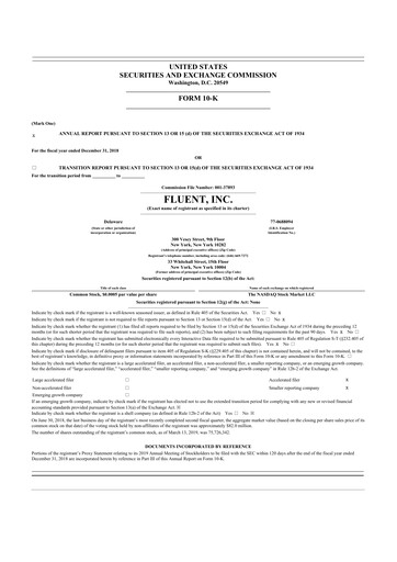 Thumbnail Fluent 10-K Annual Report 2018