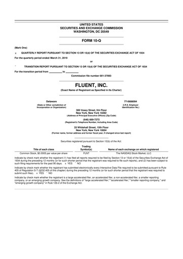 Thumbnail Fluent 10-Q Quarterly Report FY2019 