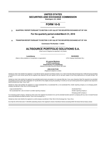 Vorschaubild Altisource Portfolio Solutions
 10-Q Quartalsbericht 2018 