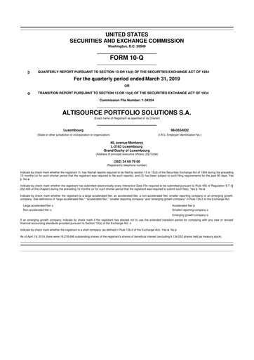 Vorschaubild Altisource Portfolio Solutions
 10-Q Quartalsbericht 2019 