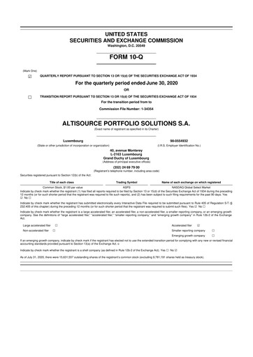 Vorschaubild Altisource Portfolio Solutions
 10-Q Quartalsbericht 2020 