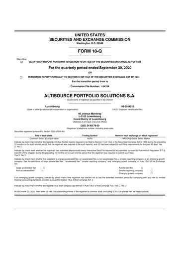 Vorschaubild Altisource Portfolio Solutions
 10-Q Quartalsbericht 2020 
