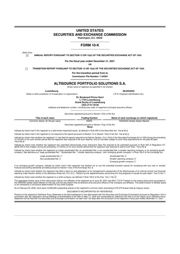 Thumbnail Altisource Portfolio Solutions
 10-K Annual Report 2021