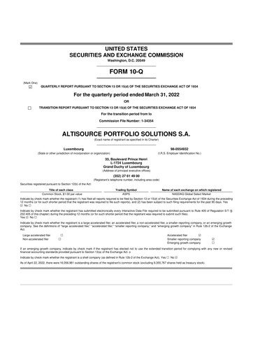 Vorschaubild Altisource Portfolio Solutions
 10-Q Quartalsbericht 2022 