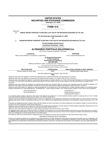 Thumbnail Altisource Portfolio Solutions
 10-K Annual Report 2022