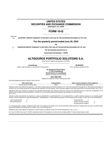 Vorschaubild Altisource Portfolio Solutions
 10-Q Quartalsbericht 2024 