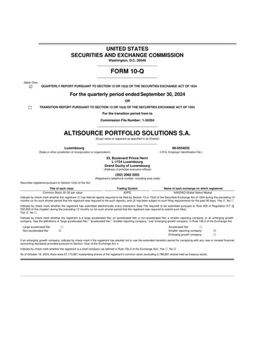 Vorschaubild Altisource Portfolio Solutions
 10-Q Quartalsbericht 2024 