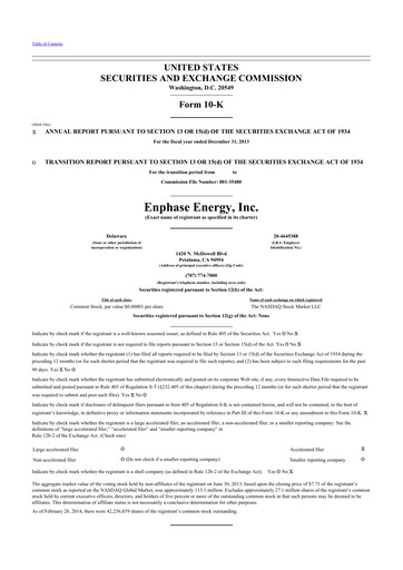 Thumbnail Enphase Energy
 10-K Annual Report 2013